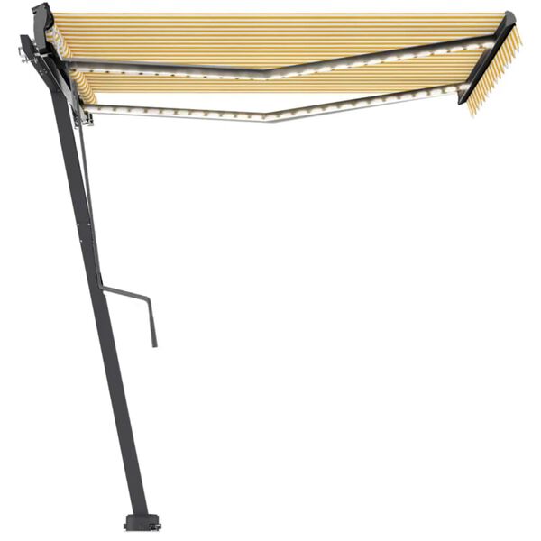 vidaXL s&aacute;rga-feh&eacute;r automata p&oacute;zn&aacute;s napellenző 350 x 250 cm