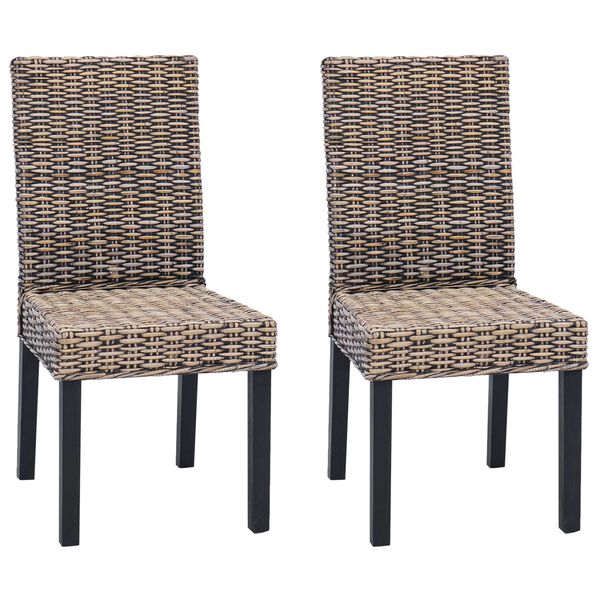 vidaXL &Eacute;tkezősz&eacute;k 2 pcs Fekete Mos&aacute;s 45 x 54 x 93 cm T&ouml;m&ouml;r Mahag&oacute;ni Fa