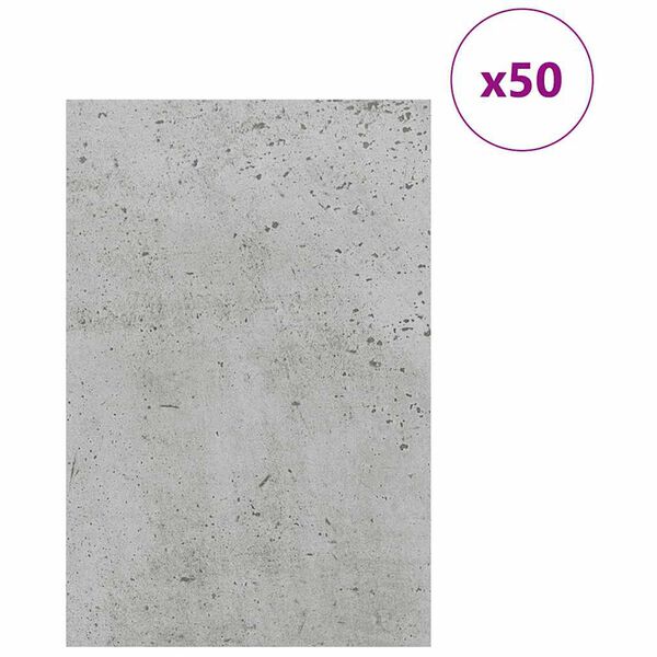 vidaXL Dekor Panelek 50 pcs Beton szürke 40 x 60 x 0.3 cm Faanyag