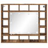 vidaXL Tükörszekrény tükör lámpákkal Régi fa 91 x 15 x 76,5 cm Faanyag