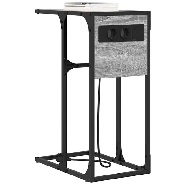 vidaXL &Eacute;jjeliszekr&eacute;ny Sz&uuml;rke Sonoma 41,5 x 26 x 60,5 cm Faanyag