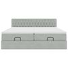 vidaXL Ottomán ágykeret matracokkal világosszürke 180x200cm bársony