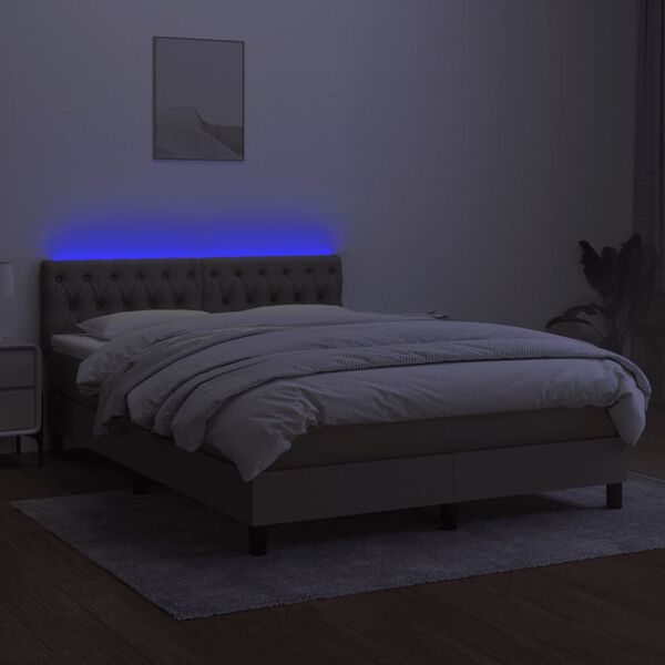 vidaXL t&oacute;psz&iacute;nű sz&ouml;vet rug&oacute;s &eacute;s LED-es &aacute;gy matraccal 140x190cm