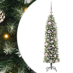 vidaXL Mű Karcs&uacute; Kar&aacute;csonyi Fa Z&ouml;ld &eacute;s Feh&eacute;r 120 cm