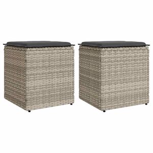 vidaXL 2 db vil&aacute;gossz&uuml;rke polyrattan kerti sz&eacute;k p&aacute;rn&aacute;val 40x40x43 cm