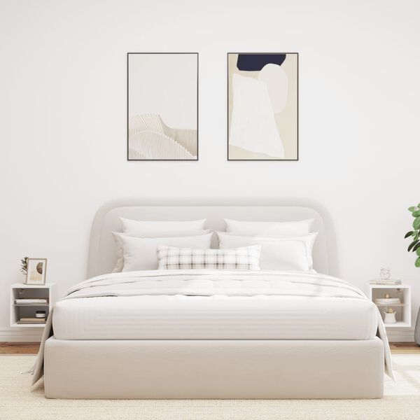 vidaXL 2 db fehér falra szerelhető TV-szekrény LED-ekkel 30x28,5x30 cm