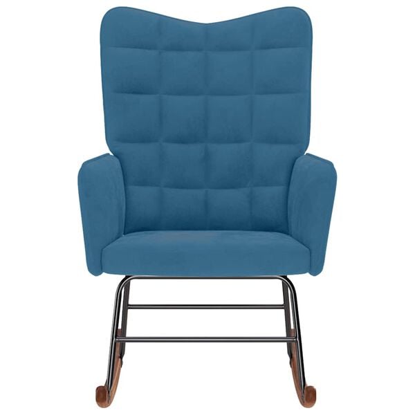 vidaXL kék bársony hintaszék