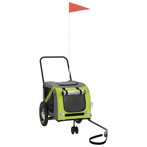 vidaXL zöld-fekete oxford szövet és vas kisállatszállító utánfutó