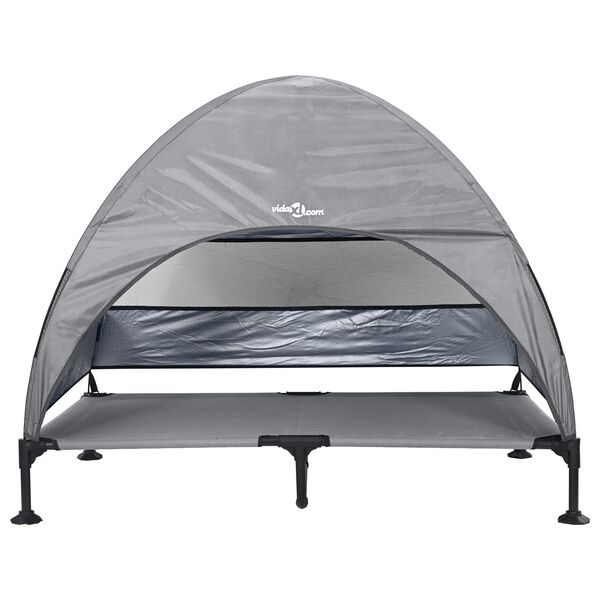 vidaXL Felemelkedett kutyafekhely Világosszürke 127 x 81 x 108 cm