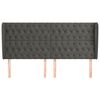 vidaXL sötétszürke bársony fejtámla szárnyakkal 203x23x118/128 cm