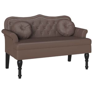 vidaXL Chesterfield Pad p&aacute;rn&aacute;val Barna 120,5 x 65 x 75 cm Műbőr