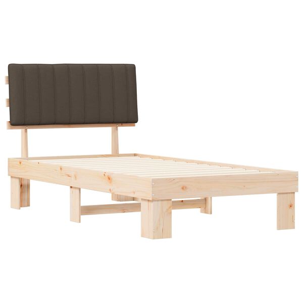 vidaXL Ágykeret Kárpitozott Fejtámlával Tópszínű 100 x 200 cm