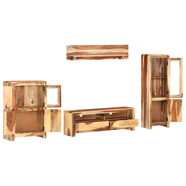 vidaXL TV Szekr&eacute;ny Szett fi&oacute;kkal Falra szerelhető Barna fasz&iacute;nű