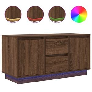 vidaXL barna t&ouml;lgysz&iacute;nű TV-szekr&eacute;ny LED-l&aacute;mp&aacute;kkal 100x41x50 cm
