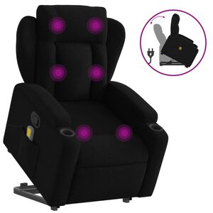 vidaXL fekete sz&ouml;vet d&ouml;nthető massz&aacute;zs- &eacute;s &aacute;ll&oacute;fotel