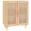 vidaXL barna t&ouml;m&ouml;r fenyő/term&eacute;szetes rattan t&aacute;lal&oacute;szekr&eacute;ny 60x30x70cm