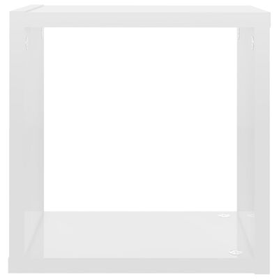 vidaXL 2 db magasfényű fehér fali kockapolc 26 x 15 x 26 cm