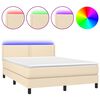 vidaXL kr&eacute;msz&iacute;nű sz&ouml;vet rug&oacute;s &eacute;s LED-es &aacute;gy matraccal 140x200 cm