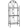 vidaXL h&aacute;romszintes fekete vas vir&aacute;gtart&oacute; &aacute;llv&aacute;ny 52 x 28 x 128 cm