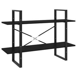 vidaXL k&eacute;tszintes fekete szerelt fa k&ouml;nyvszekr&eacute;ny 100 x 30 x 70 cm