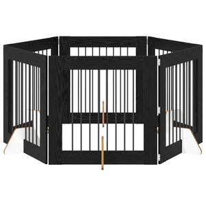 vidaXL Kutyaker&iacute;t&eacute;s &aacute;llv&aacute;nyokkal 6 pcs Fekete T&ouml;lgy 80 x 80 cm