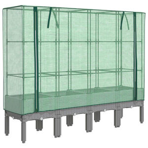 vidaXL rattan megjelen&eacute;sű magas&aacute;gy&aacute;s melegh&aacute;ztakar&oacute;val 160x40x140 cm