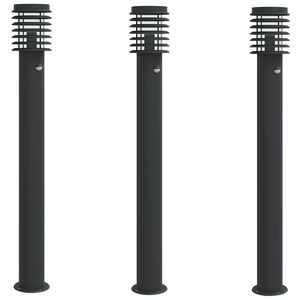 vidaXL 3 db rozsdamentes ac&eacute;l k&uuml;lt&eacute;ri &aacute;ll&oacute;l&aacute;mpa &eacute;rz&eacute;kelővel 110 cm