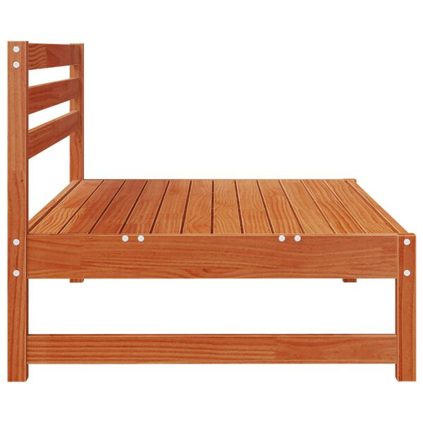 vidaXL Kerti K&ouml;z&eacute;pső Kanap&eacute; T&ouml;m&ouml;r fenyő Viaszbarna 120 x 84 x 70 cm