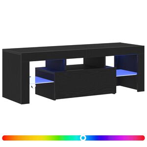 vidaXL TV szekr&eacute;ny 120 x 35 x 40 cm Fekete t&ouml;lgy Szerelt Fa