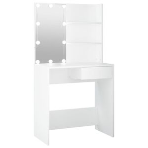vidaXL feh&eacute;r f&eacute;s&uuml;lk&ouml;dőasztal LED-vil&aacute;g&iacute;t&aacute;ssal 74,5 x 40 x 141 cm