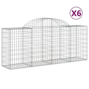 vidaXL 6 db &iacute;ves horganyzott vas gabion kos&aacute;r 200x50x80/100 cm