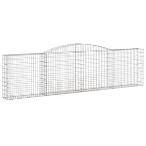 vidaXL &iacute;ves horganyzott vas gabion kos&aacute;r 400x30x100/120 cm