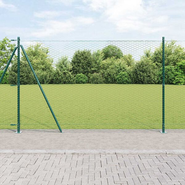 vidaXL Ker&iacute;t&eacute;soszlop Z&ouml;ld 50 x 1,6 m (36 mm h&aacute;l&oacute;) Ac&eacute;l &eacute;s PVC