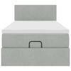 vidaXL Ottomán ágykeret matraccal Világosszürke 100x200cm bársony
