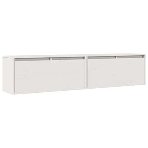 vidaXL 2 db feh&eacute;r t&ouml;m&ouml;r fenyőfa faliszekr&eacute;ny 80 x 30 x 35 cm
