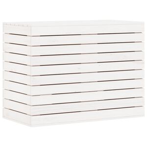 vidaXL feh&eacute;r t&ouml;m&ouml;r fenyőfa szennyeskos&aacute;r 88,5x44x66 cm
