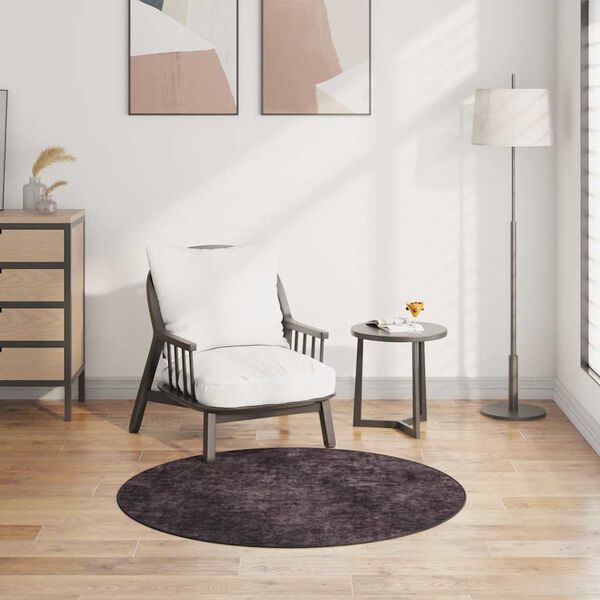 vidaXL antracitsz&uuml;rke cs&uacute;sz&aacute;smentes moshat&oacute; szőnyeg &phi; 120 cm