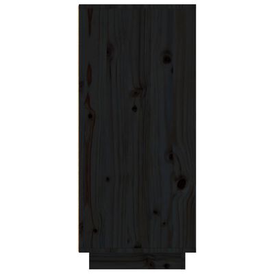 vidaXL fekete tömör fenyőfa cipőszekrény 60 x 35 x 80 cm
