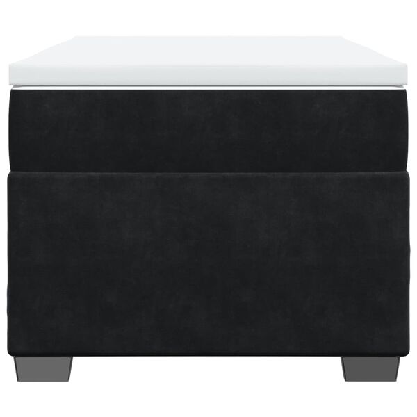 vidaXL fekete bársony rugós ágy matraccal 100 x 200 cm