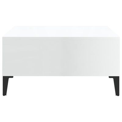 vidaXL magasfényű fehér forgácslap dohányzóasztal 60 x 60 x 30 cm