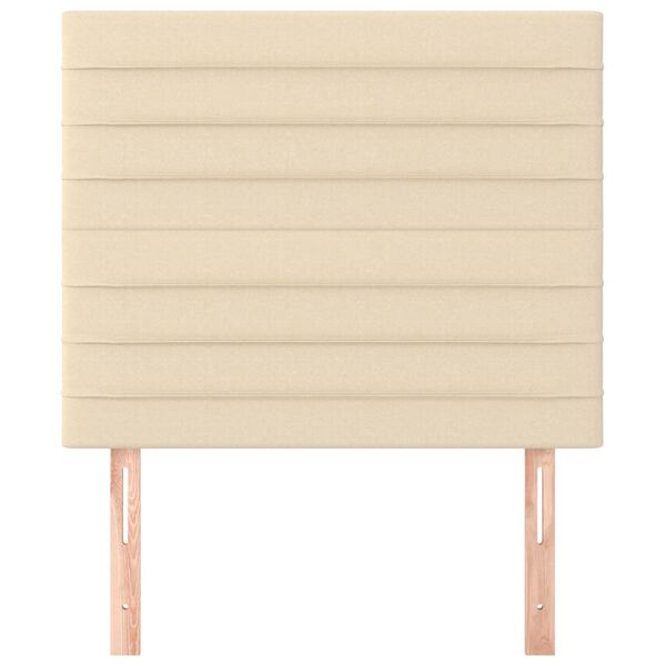 vidaXL krémszínű szövet fejtámla 80x5x118/128 cm
