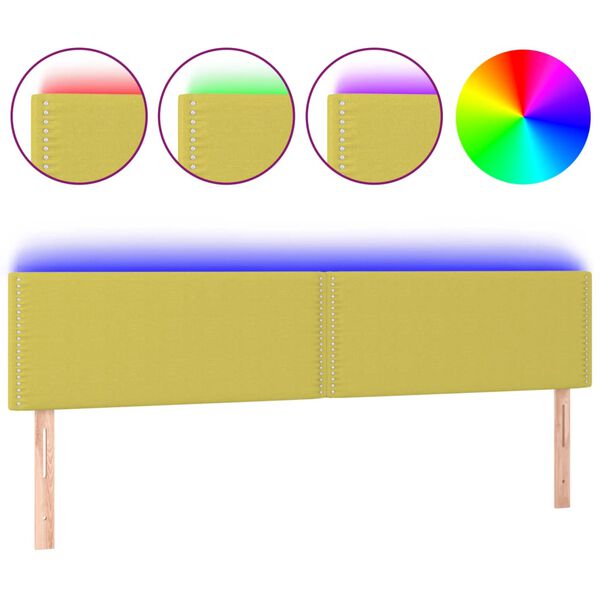 vidaXL z&ouml;ld sz&ouml;vet LED-es fejt&aacute;mla 160x5x78/88 cm