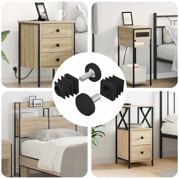 vidaXL B&uacute;tor szintezők &Aacute;ll&iacute;that&oacute; 2 pcs Fekete M6 PP