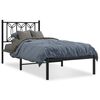 vidaXL fekete f&eacute;m &aacute;gykeret fejt&aacute;ml&aacute;val 90 x 190 cm