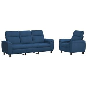 vidaXL Kanap&eacute; Szett 2 pcs K&eacute;k Sz&ouml;vet