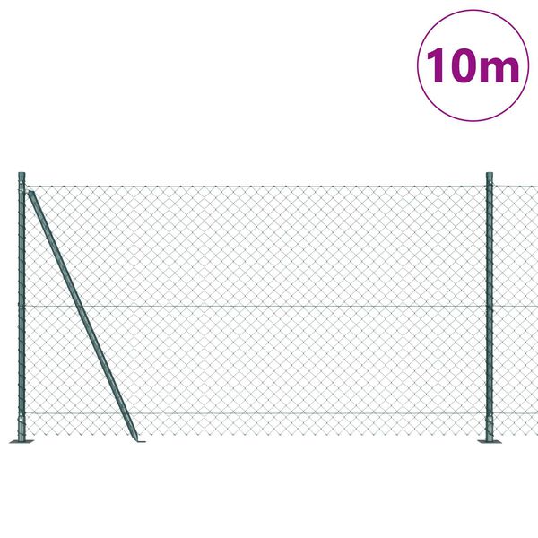 vidaXL Ker&iacute;t&eacute;soszlop Z&ouml;ld 10 x 1,2 m (40 x 40 mm h&aacute;l&oacute;) Ac&eacute;l &eacute;s PVC