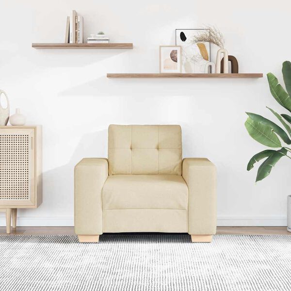 vidaXL kr&eacute;msz&iacute;nű sz&ouml;vet kanap&eacute;fotel 100x78x80 cm