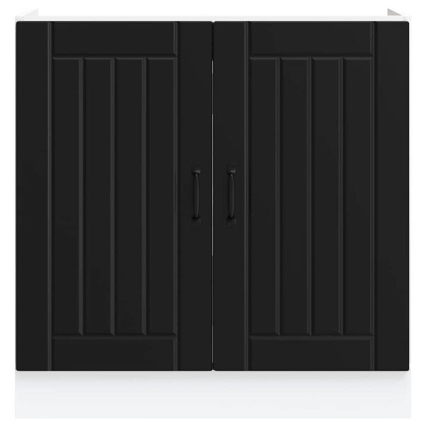 vidaXL mosd&oacute;aljzatos szekr&eacute;ny Lucca fekete szerelt fa