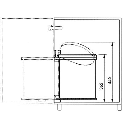 Hailo Compact-Box M-es méretű rozsdamentes acél szekrény kuka 15 L