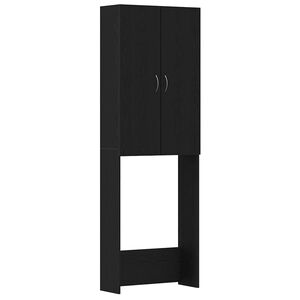 vidaXL fekete t&ouml;lgy sz&iacute;nű mos&oacute;g&eacute;pszekr&eacute;ny 64 x 25,5 x 190 cm